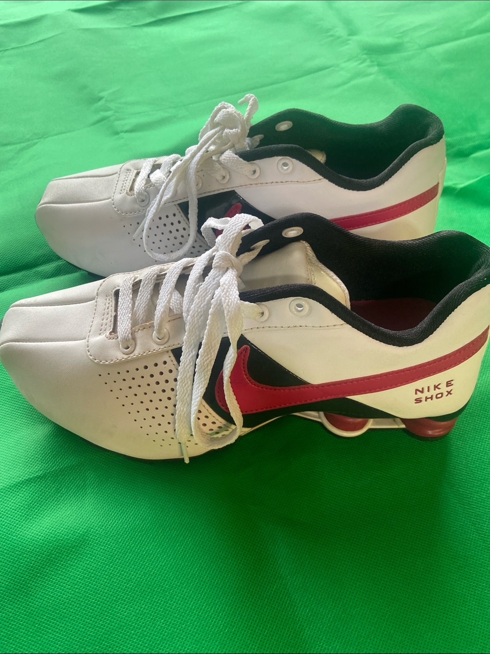 Nike White Red Black Shox Running Sneakers